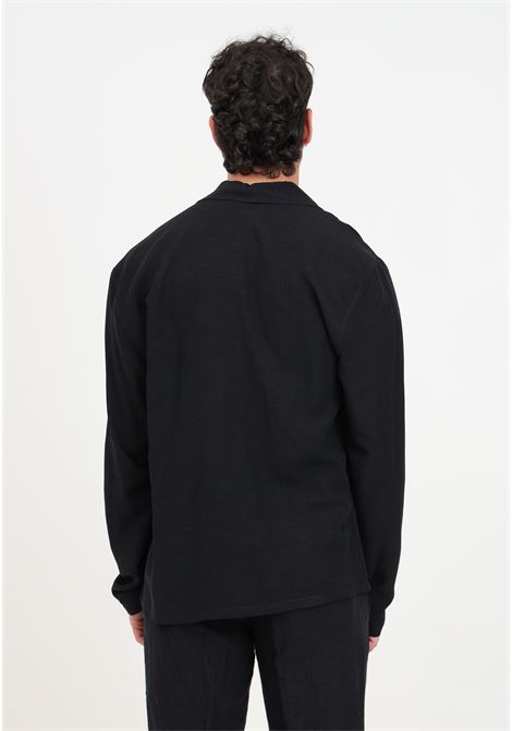 Black men's shirt with shawl collar IM BRIAN | CA2898009